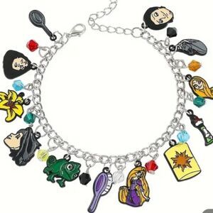 Rapunzel Silver Plated Charm Bracelet